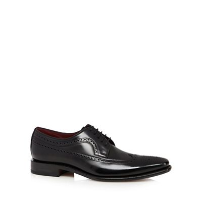 Loake Black leather contrast lined brogues